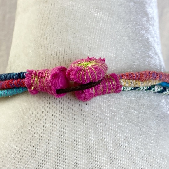 Fiorella Recycled textiles Necklace Bright colored multi strand felt necklace. - Picture 3 of 3